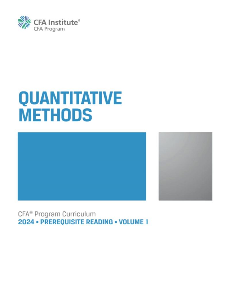 2024 CFA Program Prerequisite Reading Volume 1 Quantitative Methods