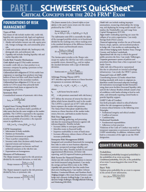 FRM 2024 Parte I Schweser Quicksheet