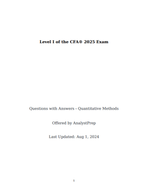 CFA Level 1 2025 AnalystPrep Question Bank (Questions + Answers)