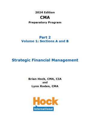 Livro de texto Hock CMA Parte 2 2024: Gestão Financeira Estratégica