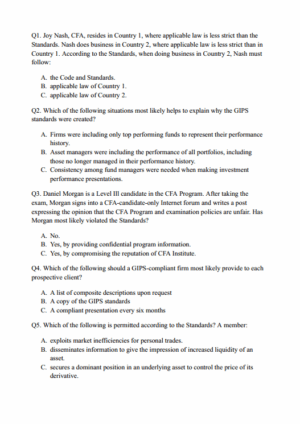 CFA 2025 프리미엄 모의고사 레벨 1