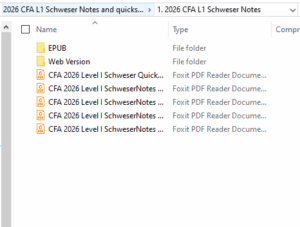 2026 CFA Schweser Notes Level 1 with Quicksheet - CFA eBooks