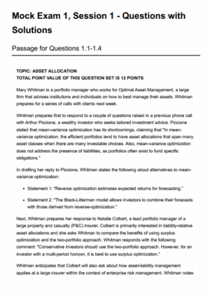 CFA 2026 Level 3 Salt Solutions 模擬考試 (Private Wealth Pathway)