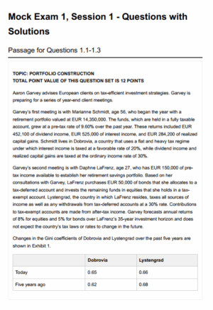 CFA 2026 Level 3 Salt Solutions 模擬考試 (Private Markets Pathway)