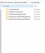 2026 CFA Level 3 Schweser Videos Private Wealth with Workbook