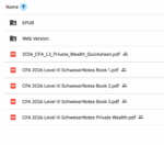 CFA Level 3 2026 Schweser Notes Private Wealth + Quicksheet