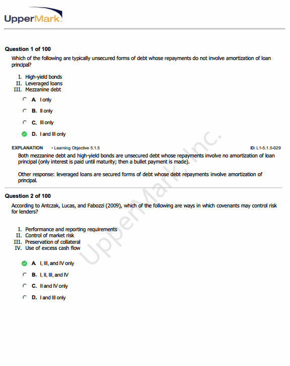 CAIA 2026 Level 1 UpperMark Mock Exam CAIA 2026 Level 1 UpperMark Mock Exam