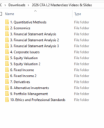 2026 CFA L2 Masterclass Videos & Slides