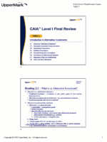 CAIA 2026 L1 Uppermark Final Review Video and Exams
