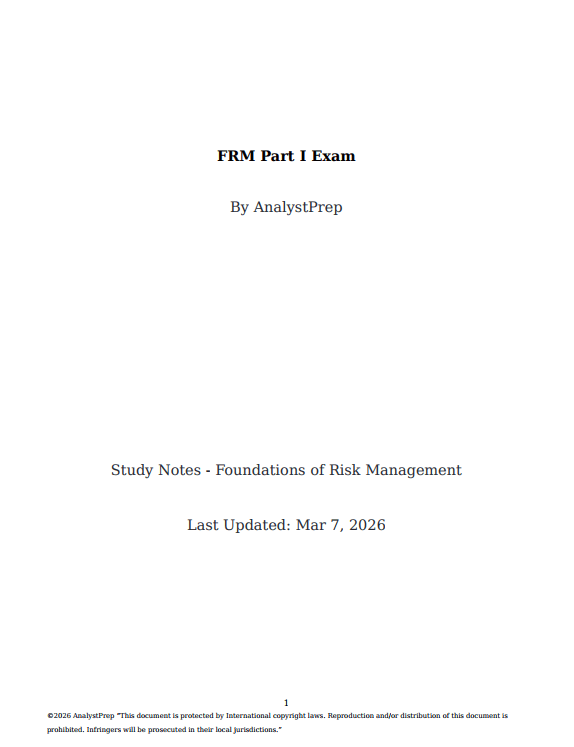 FRM AnalystPrep 2026 Part 1 FRM 2026 Part 1 - AnalystPrep Study Notes