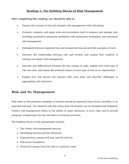 FRM 2026 Part 1 - AnalystPrep Study Notes with Formula Sheet - CFA eBooks