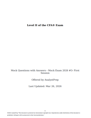 CFA 2026 AnalystPrep Level 2 Mock Exams