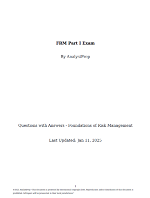 FRM 2025 AnalystPrep 第一部分 學習筆記，帶公式表