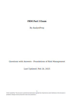 FRM 2025 AnalystPrep 第一部分 題庫