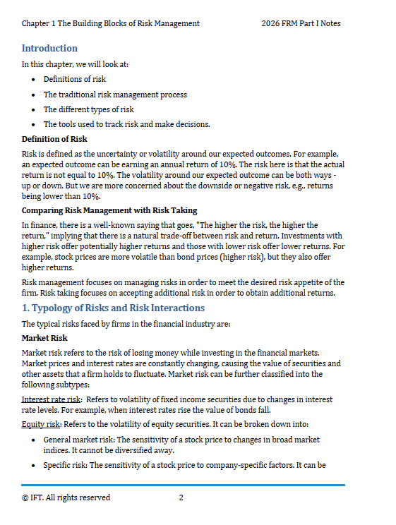FRM 2026 IFT Study Notes Part 1 – Bild 2