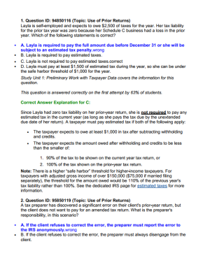 EA Part 1 Hock passkey MCQs and Answers with mock