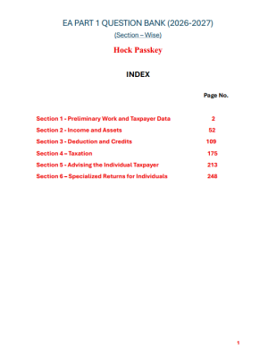 Hock EA Part 1 Question Bank 2026 - 2027
