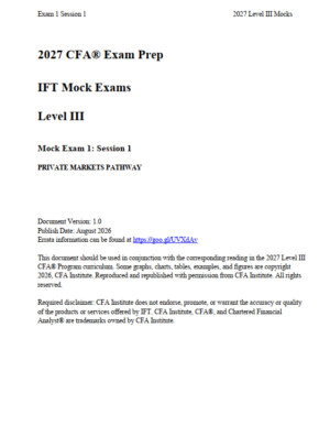 2027 CFA Level 3 IFT Mock Exams Private Markets Pathway