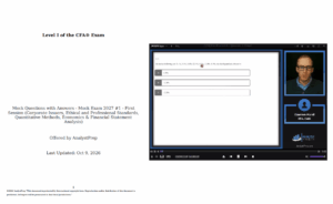 2027 CFA Level 1 AnalystPrep Mock Exam PDFs + Mock Exam Videos