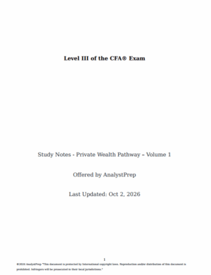 2027 CFA Level 3 AnalystPrep Study Notes + Formula Sheet Private Wealth Pathway
