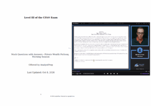 2027 CFA Level 3 AnalystPrep Mock Exams + Constructed Response Set (CRS) Videos with Slides Private Wealth Pathway