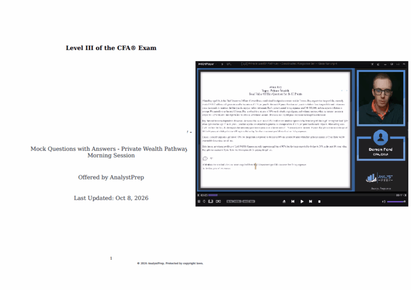 2027 CFA Level 3 AnalystPrep Mock Exams + Constructed Response Set (CRS) Videos with Slides Private Wealth Pathway