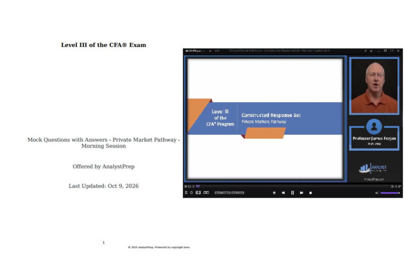 2027 CFA Level 3 AnalystPrep Mock Exams + Constructed Response Set (CRS) Videos with Slides Private Markets Pathway